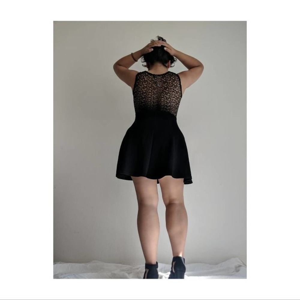 Lace Back Cutout Black Dress| Size M